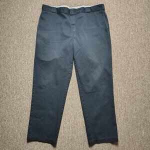 DICKIES Pants Men 44x32 Blue 874 Original Fit Twill Cotton Blend Straight Leg